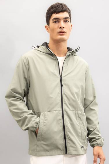 Imperméable à capuche slim Khaki pour Homme