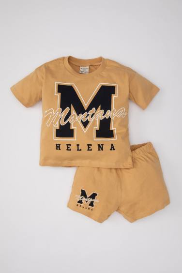 Baby Boy Printed Short Sleeve T-Shirt Shorts 2 Piece Set