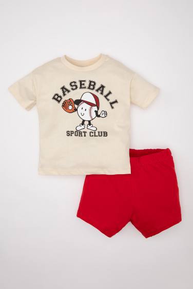 Baby Boy Printed Short Sleeve T-Shirt Shorts 2 Piece Set