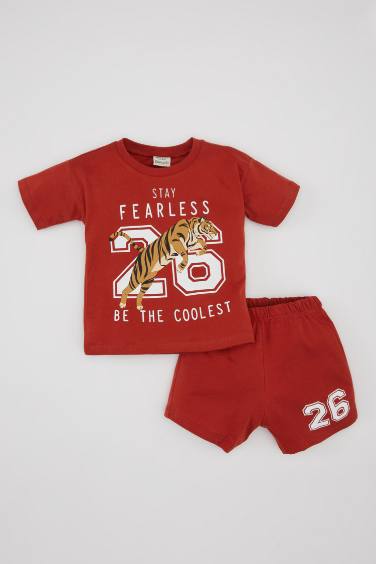 Baby Boy Tiger Printed T-Shirt Shorts 2 Piece Set