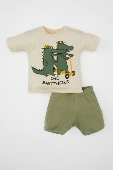 Baby Boy Crocodile Printed T-Shirt Shorts 2 Piece Set