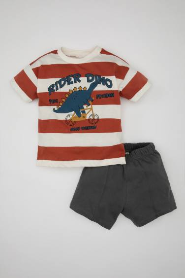 Baby Boy Striped T-Shirt Shorts 2 Piece Set