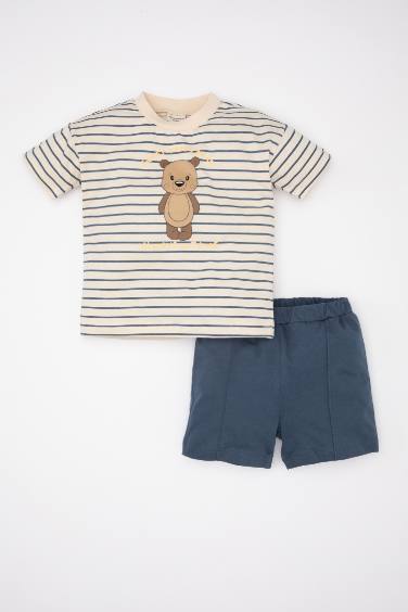 Baby Boy Striped T-Shirt Shorts 2 Piece Set