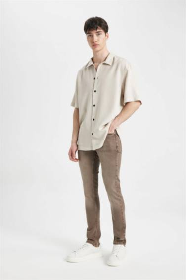 بنطلون جينز بيدرو سليم فيت برجل ضيق وخصر عادي