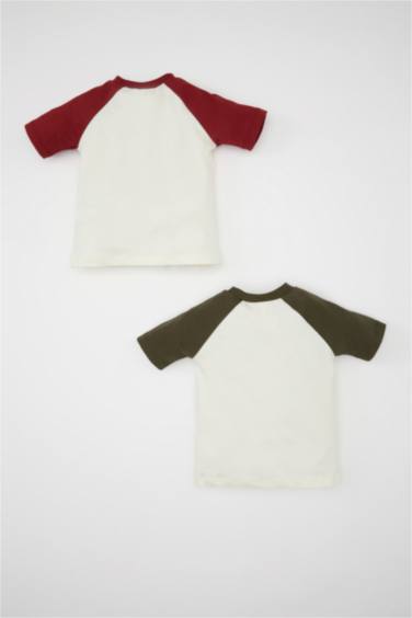 2 piece Regular Fit Slogan Short Sleeve T-Shirt