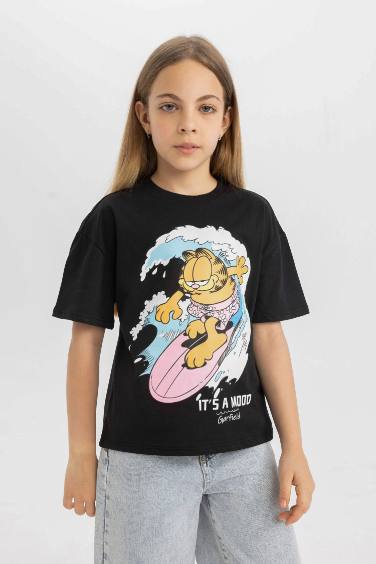 Girl Garfield Relax Fit Crew Neck Short Sleeve T-Shirt