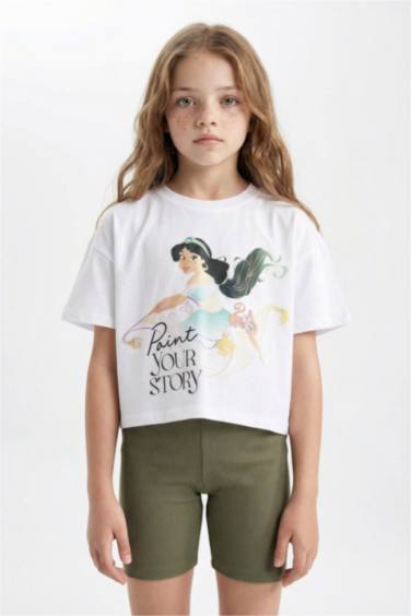 Girl Disney Princess Crop Short Sleeve T-Shirt