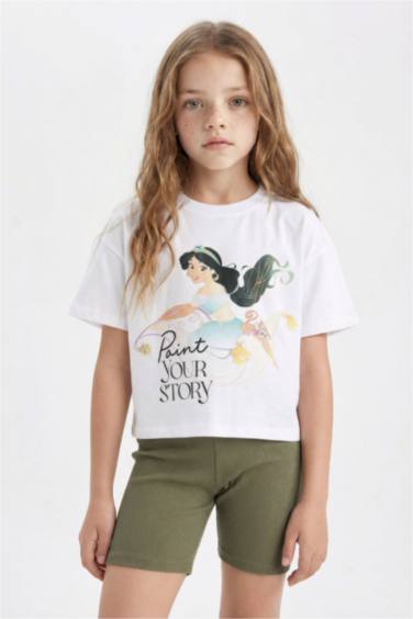 Girl Disney Princess Crop Short Sleeve T-Shirt