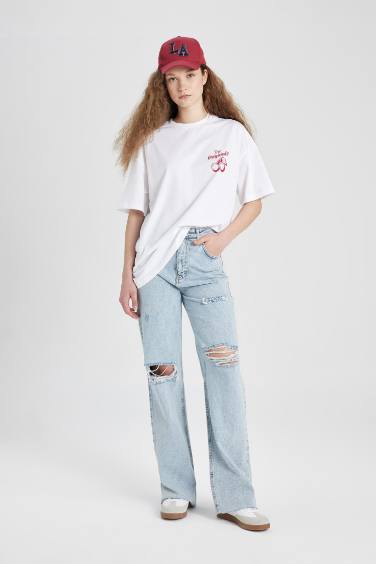 Oversize Fit Crew Neck Short Sleeve T-Shirt