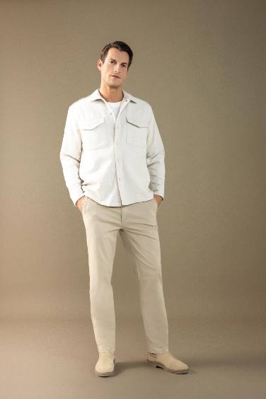 Relax Fit Akrilik Karışımlı Düz Uzun Kollu Gömlek Ceket