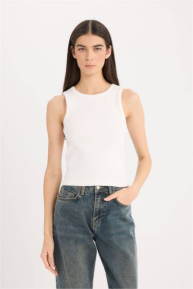 Slim Fit Camisole Halter Collar Sleeveless Tank Top