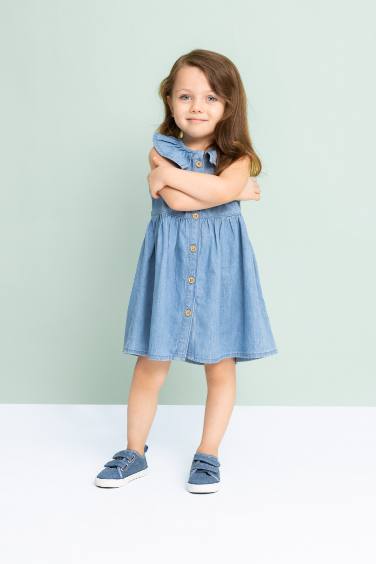 Robe en Jean sans manches pour bébé Fille