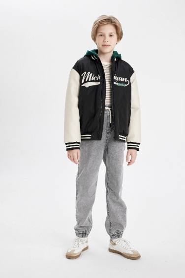 Boy Bomber Collar Puffer Jacket