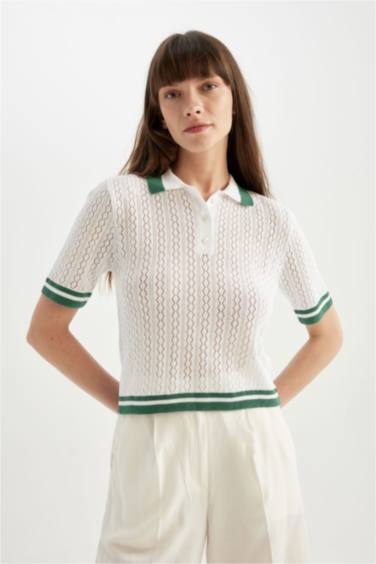 Regular Fit Polo Yaka Kısa Kollu Triko Tişört