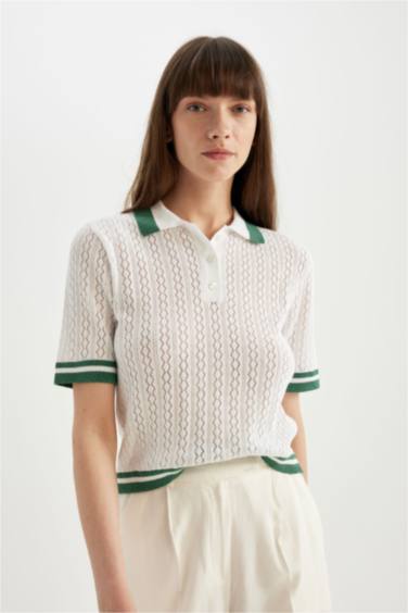 Regular Fit Polo Yaka Kısa Kollu Triko Tişört