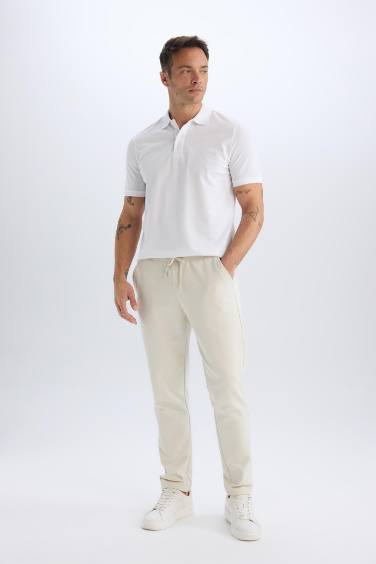 Jogger Pantolon Esnek Basic Düz Beli Bağcıklı Cepli Düz Paça