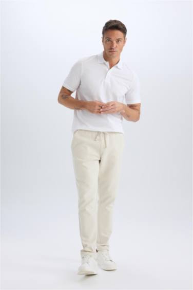 Jogger Pantolon Esnek Basic Düz Beli Bağcıklı Cepli Düz Paça