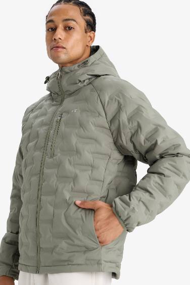 Doudoune imperméable à capuche et fermeture zip de DeFactoFit