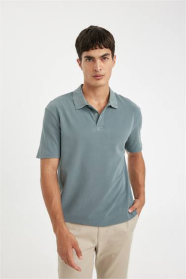 New Regular Fit Short Sleeve Pique Polo T-Shirt