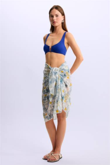 Kadın Desenli Uzun Pareo