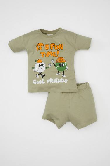 Baby Boy Printed Short Sleeve T-Shirt Shorts 2 Piece Set