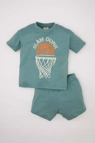 Baby Boy Sports Printed T-Shirt Shorts 2 Piece Set