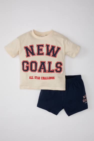 Baby Boy Printed Short Sleeve T-Shirt Shorts 2 Piece Set