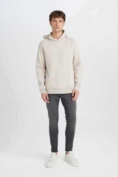 سويت شيرت مطبوع قصة عادية بكابيشون بيج