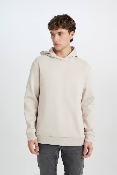 سويت شيرت مطبوع قصة عادية بكابيشون بيج