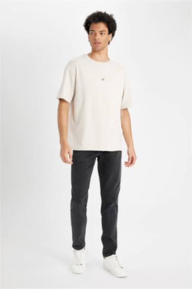 Comfort Fit Crew Neck Back Printed T-Shirt