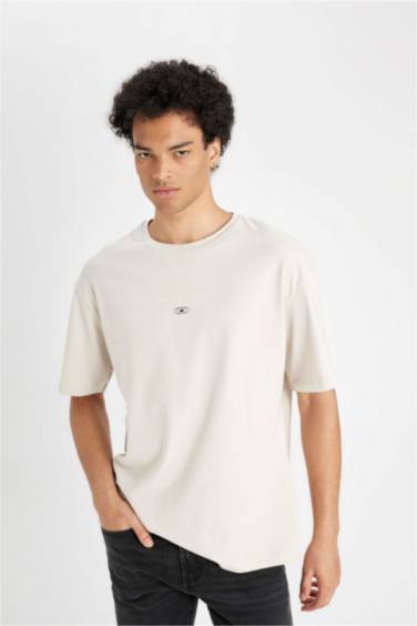 Comfort Fit Crew Neck Back Printed T-Shirt