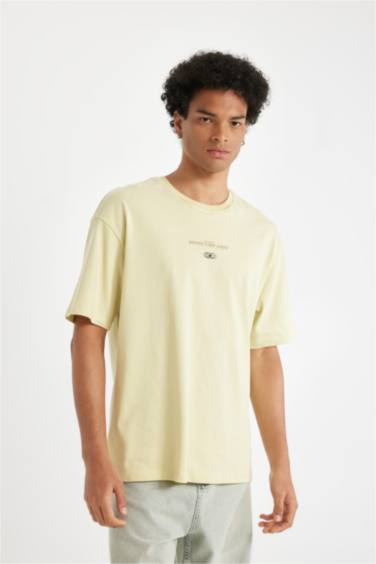 Comfort Fit Crew Neck Back Printed T-Shirt