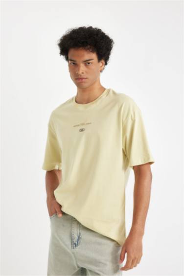 Comfort Fit Crew Neck Back Printed T-Shirt