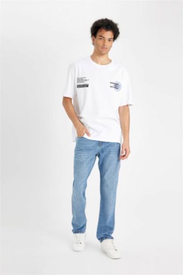 Oversize Fit Crew Neck Back Printed T-Shirt