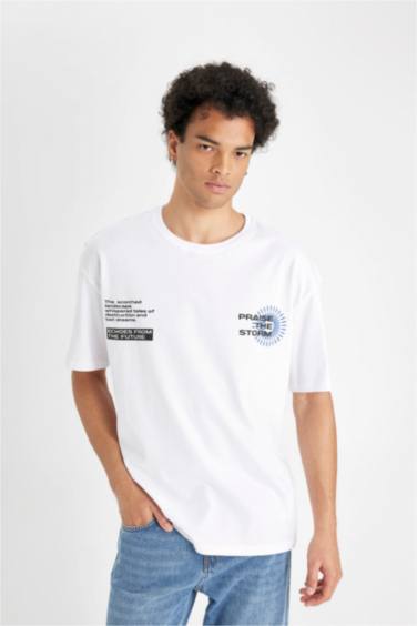 Oversize Fit Crew Neck Back Printed T-Shirt