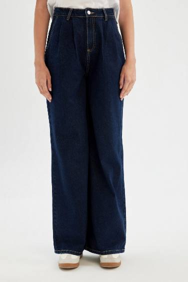 Wide Leg Yüksek Bel Uzun Jean Pantolon