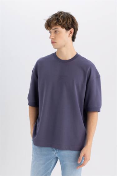 Loose Fit Crew Neck Printed Heavy Cotton Short Sleeve T-Shirt