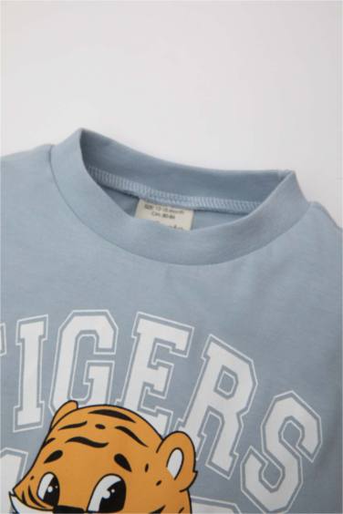 Baby Boy Tiger Printed T-Shirt Shorts 2 Piece Set