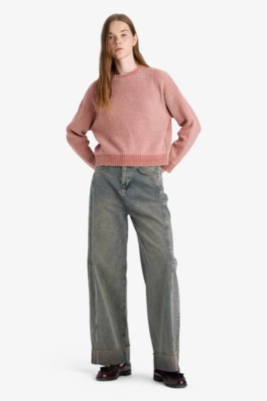 Regular Fit Bisiklet Yaka Şönil Kazak