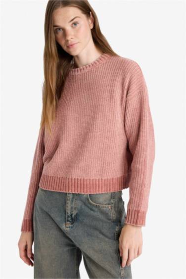 Regular Fit Bisiklet Yaka Şönil Kazak