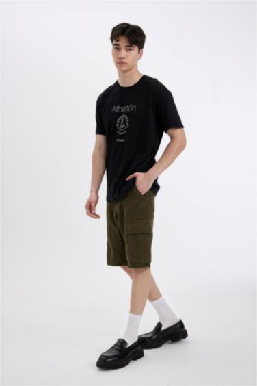 Regular Fit Crew Neck Printed Short Sleeve T-Shirt