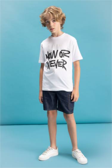 Boy Crew Neck Color Changing Printed T-Shirt
