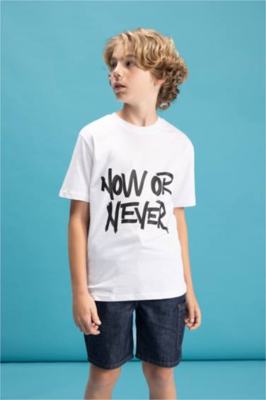 Boy Crew Neck Color Changing Printed T-Shirt