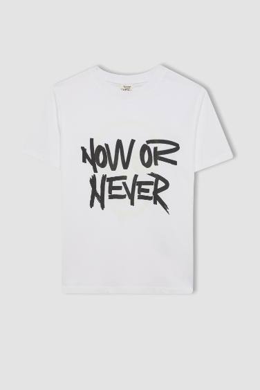 Boy Crew Neck Color Changing Printed T-Shirt