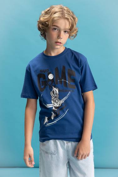 Boy Crew Neck Color Changing Printed T-Shirt