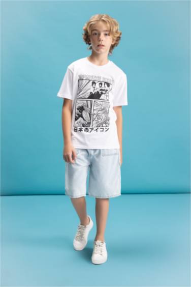 Boy Crew Neck Color Changing Printed T-Shirt