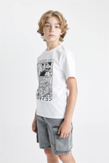 Boy Crew Neck Color Changing Printed T-Shirt