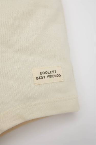 Short en Piqué imprimé étiquette pour Bébé Garçon