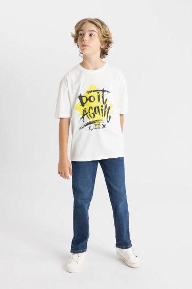 Boy Oversize Fit Crew Neck Printed T-Shirt