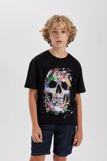 Boy Oversize Fit Crew Neck Printed T-Shirt